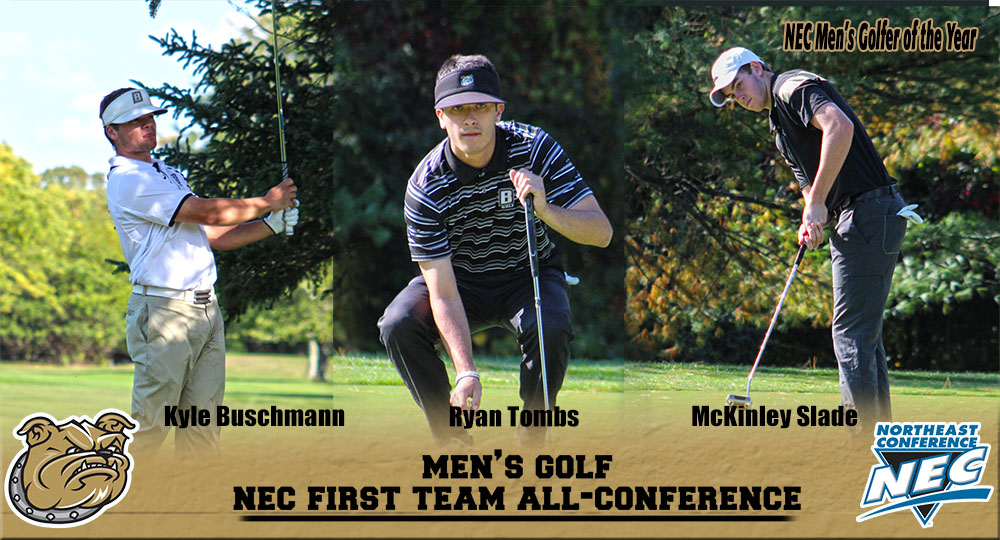 Slade named NEC Golfer of the Year, joins Buschmann and Tombs on First Team All-Conference