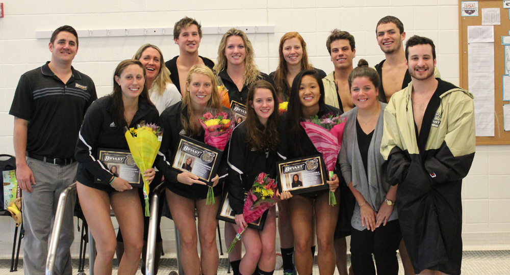 Bulldogs edged by Maine, 134-128, on Senior Day