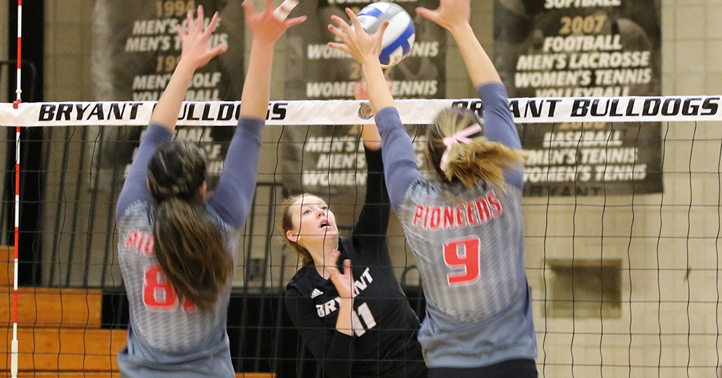 Bulldogs fall to Sacred Heart in straight sets in NEC home opener
