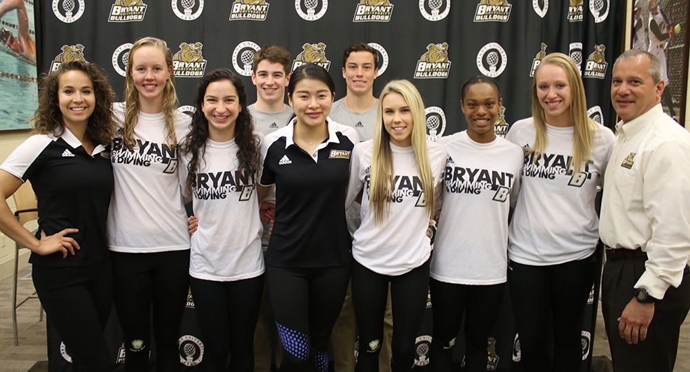 Olympic diving gold medalist spends week at Bryant
