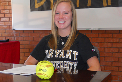 SOFTBALL STANDOUT SIGNS WITH BRYANT UNIVERSITY