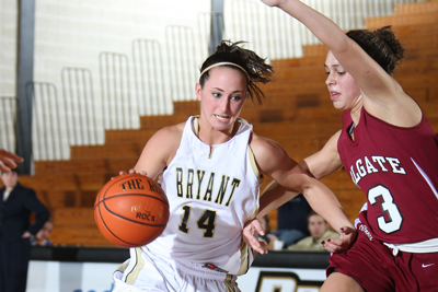 BRYANT COMES FROM BEHIND TO PICK UP EXHIBITION WIN AGAINST ASSUMPTION, 67-56