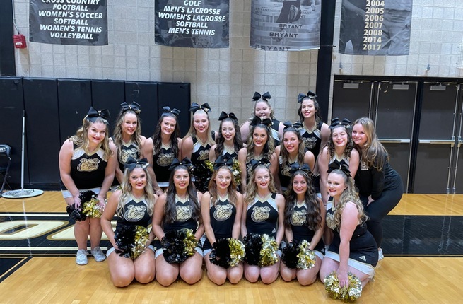Bryant University Cheerleading Cheers on Men's and Women's Basketball During Conference Games