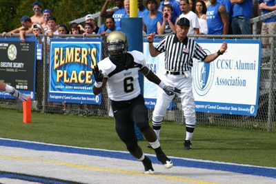 BRYANT FOOTBALL FALLS TO CENTRAL CONNECTICUT 41-24 DESPITE RECORD PERFORMANCE BY RIFFE