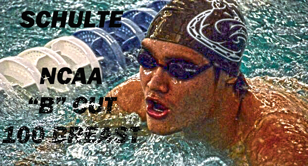 Seeing Gold: Schulte takes home second medal, qualifies for NCAA "B" cut in 100 breast