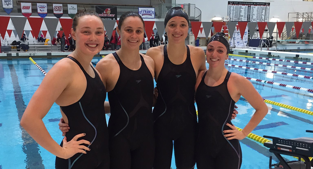Bulldogs grab gold in 800 free relay on first night of NEC Championships